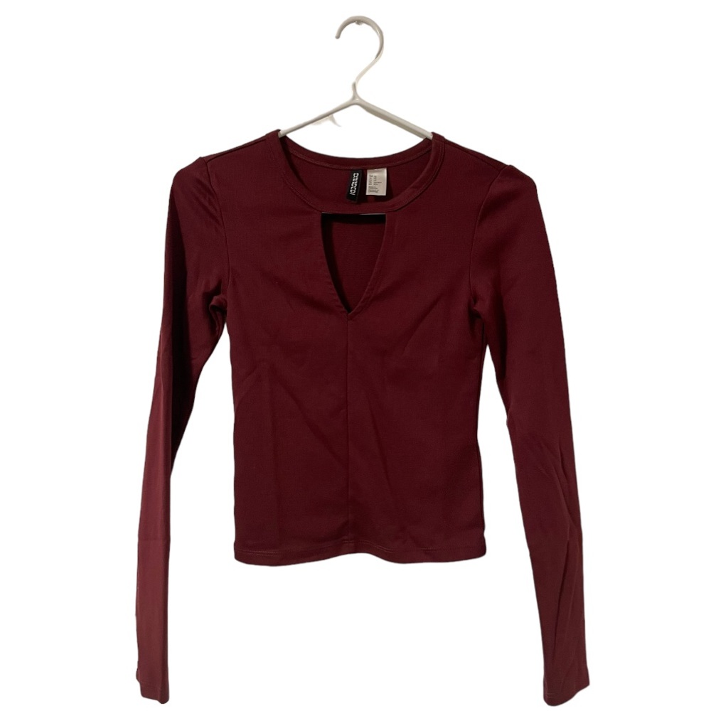 H&M Red Holiday Long Sleeve Top